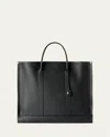 Loro Piana Beam Leather Tote Bag In Black Gun Metal