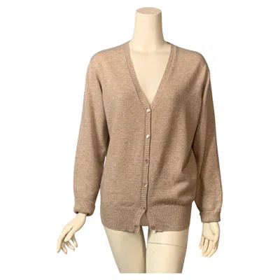 Pre-owned Loro Piana Beige Cashmere Cardigan Sweater In Brown