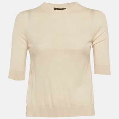 Pre-owned Loro Piana Beige Cashmere Knit Top S In Sand