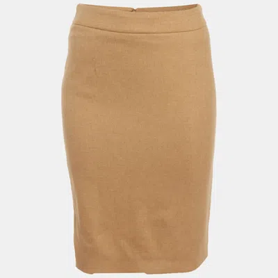 Pre-owned Loro Piana Beige Cashmere Pencil Skirt S In Sand