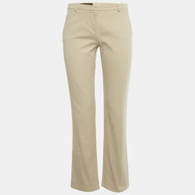 Pre-owned Loro Piana Beige Gabardine Formal Trousers S In Sand