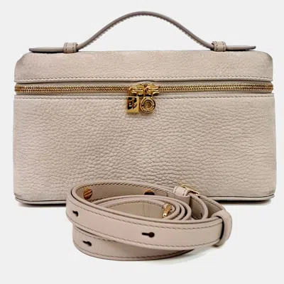 Pre-owned Loro Piana Beige Suede Extra Pocket L19 Pouch Bag