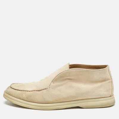 Pre-owned Loro Piana Beige Suede Summer Open Walk Loafers Size 37