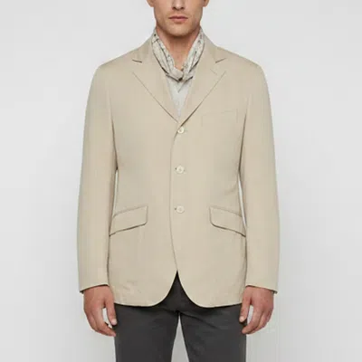 Pre-owned Loro Piana Beige Textured Cotton Long Sleeve Blazer L