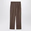 LORO PIANA LORO PIANA BEIGE WOOL AND CASHMERE TROUSERS