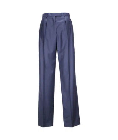Loro Piana Belt-loop Casual Pants In Blue