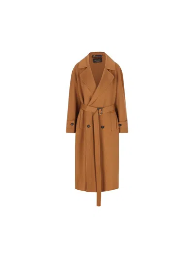 Loro Piana Belted Coat In Brown