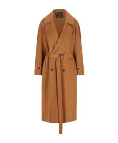 Loro Piana Belted Virgin Wool Coat In Brown