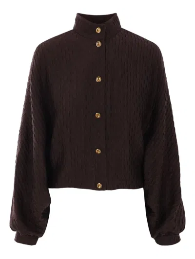 Loro Piana Benedetta Silk Jacket In Brown
