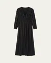 Loro Piana Bianca Gathered Jersey Maxi Dress In Black