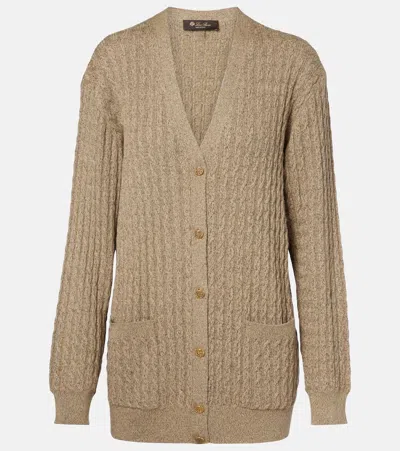 Loro Piana Bihar Cable-knit Cardigan In Brown