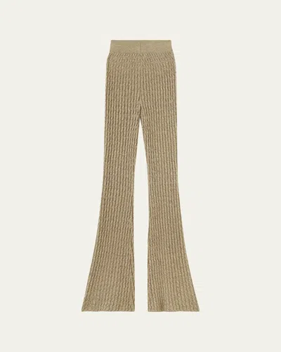 Loro Piana Bihar Cable-knit Cashmere Trousers In Brown