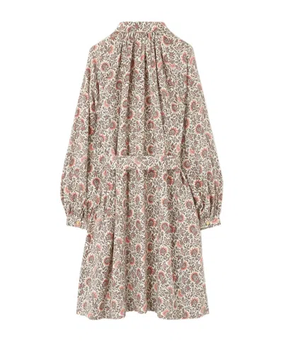 Loro Piana Billie Dress In Chalk/graphite Powder/dahlia