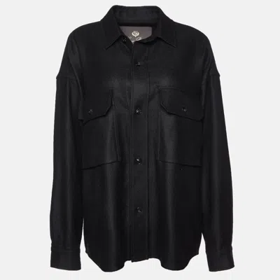 Pre-owned Loro Piana Black Cashmere Flannel Alvar Overshirt S