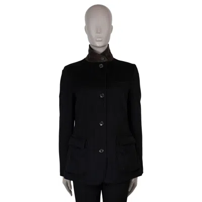 Pre-owned Loro Piana Black Cashmere Roadster Mini Jacket 42 M