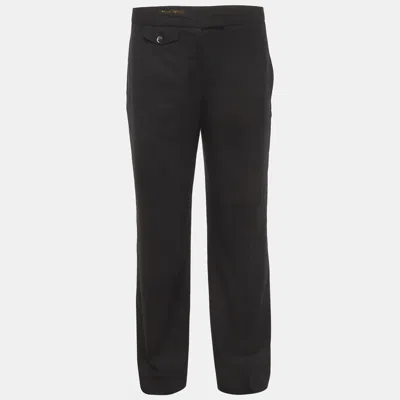 Pre-owned Loro Piana Black Gabardine Trousers M