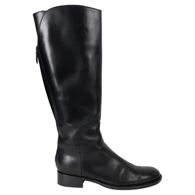 Pre-owned Loro Piana Black Leather 2023 Welly Riding Boots Shoes 38