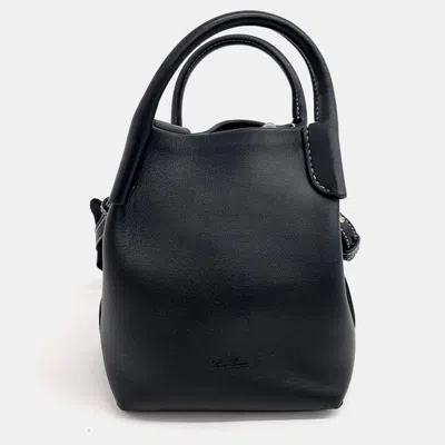 Pre-owned Loro Piana Black Leather Veil Microbag