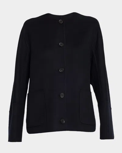 Loro Piana Blaney Double Cashmere Shirt Jacket In Blue