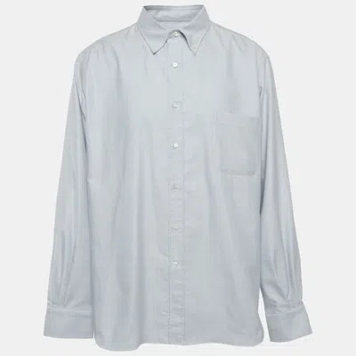 Pre-owned Loro Piana Blue Oxford Cotton Button Up Long Sleeve Shirt 4xl
