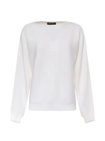 Loro Piana Boat-neck Sweater In White