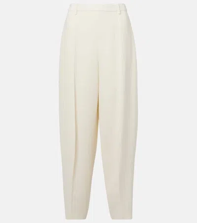 Loro Piana Bob Linen Crêpe Tapered Pants In White