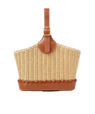 Loro Piana Bobbin Bucket Bag Wicker In Multi