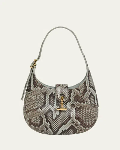 Loro Piana Bobbin Mini Python Shoulder Bag In Lazy Summersun Gold