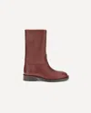 Loro Piana Round-toed Ankle Boots In Red