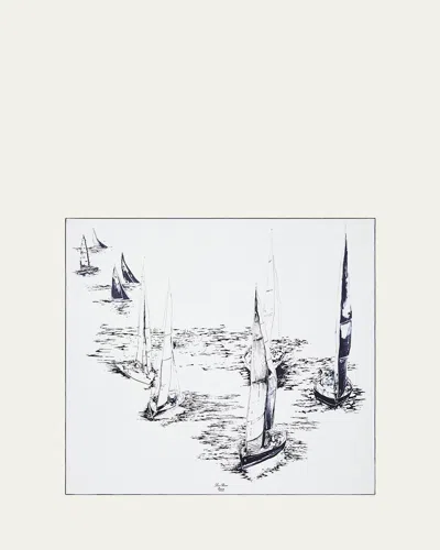 Loro Piana Borea Silk Foulard Scarf In White