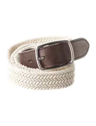 Pre-owned Loro Piana Braided Accents Waist Belt In Neutral