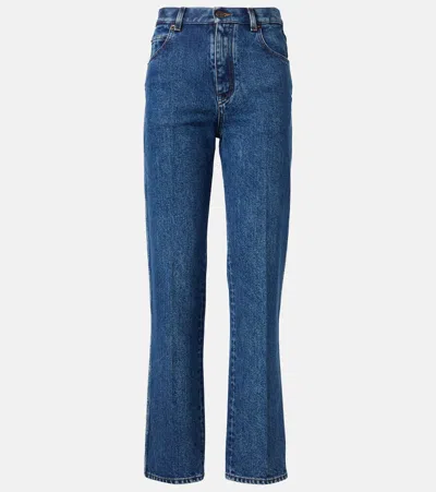 Loro Piana Brooke Mid-rise Cropped Straight Jeans In Light Blue Wash