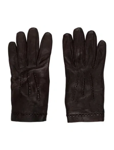 Pre-owned Loro Piana Brown Angello Lamb  Gloves