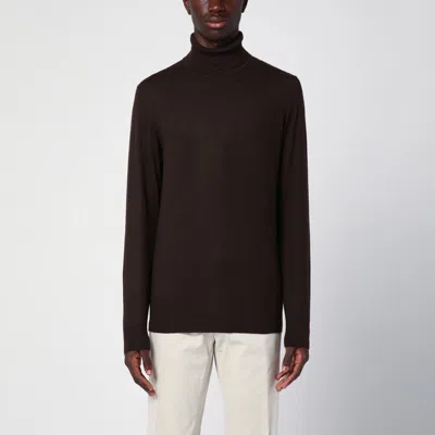 LORO PIANA LORO PIANA BROWN CASHMERE TURTLENECK SWEATER MEN