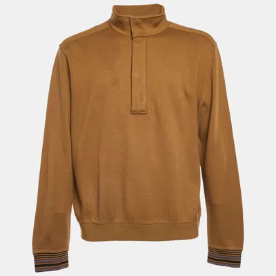 Pre-owned Loro Piana Brown Cotton & Cashmere High Neck Sweater Xl