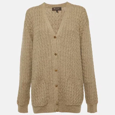 Pre-owned Loro Piana Brown Knit Button Front Bihar Cardigan M