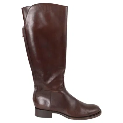 Pre-owned Loro Piana Brown Leather 2023 Welly Riding Boots Shoes 38