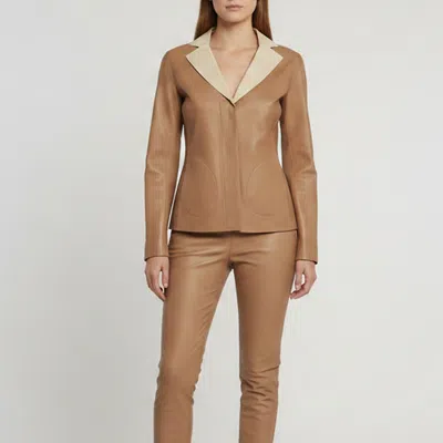 Pre-owned Loro Piana Brown Leather Button-up Aubrey Jacket S