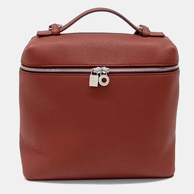 Pre-owned Loro Piana Brown Leather Extra Pocket Backpack