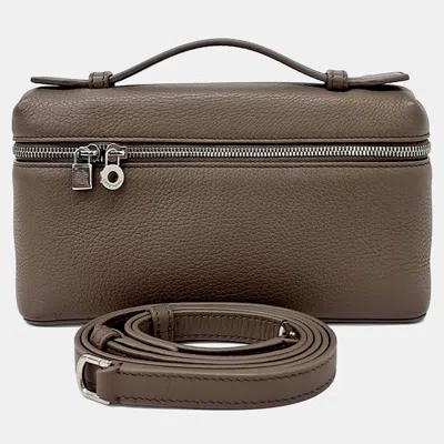 Pre-owned Loro Piana Brown Leather Extra Pocket L19 Pouch Bag