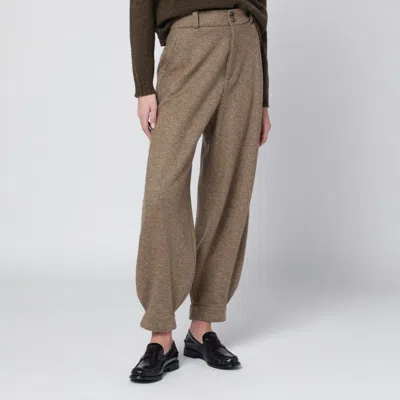 LORO PIANA LORO PIANA BROWN MÉLANGE RIO BODRO TROUSERS