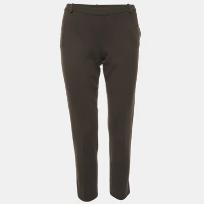 Pre-owned Loro Piana Brown Stretch Knit Straight Fit Trousers M