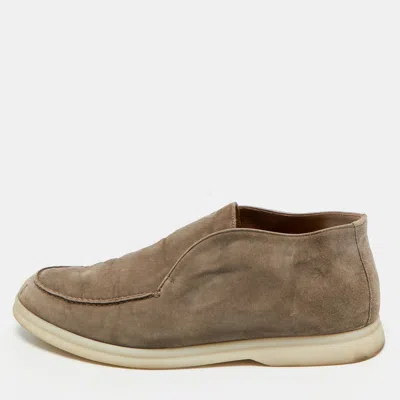 Pre-owned Loro Piana Brown Suede Open Walk Ankle Length Boots Size 39