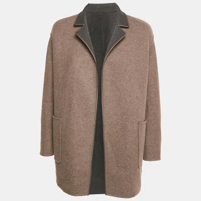 Pre-owned Loro Piana Brown/grey Baby Cashmere Jimi Jacket S