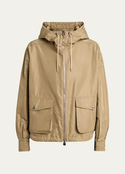 Loro Piana Brussel Hooded Blouson Jacket In Golden Desert