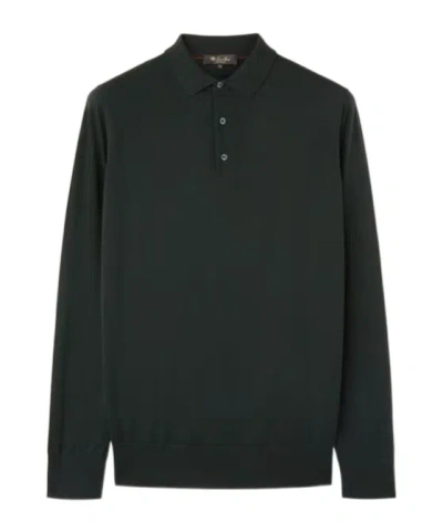 Loro Piana Buckled Wool Polo Shirt In Green