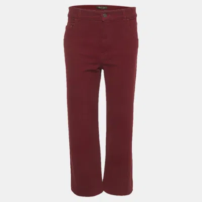 Pre-owned Loro Piana Burgundy Denim Wide Leg Jeans S/waist 29"