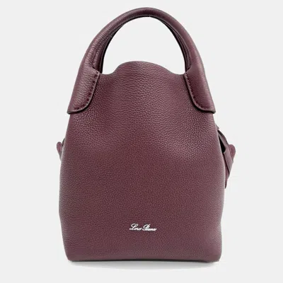 Pre-owned Loro Piana Burgundy Leather Veilback Small Bag