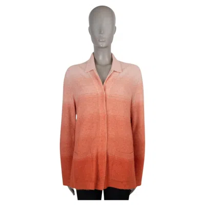 Pre-owned Loro Piana Burnt Orange Cashmere & Silk Gradient Cardigan Sweater 40 S