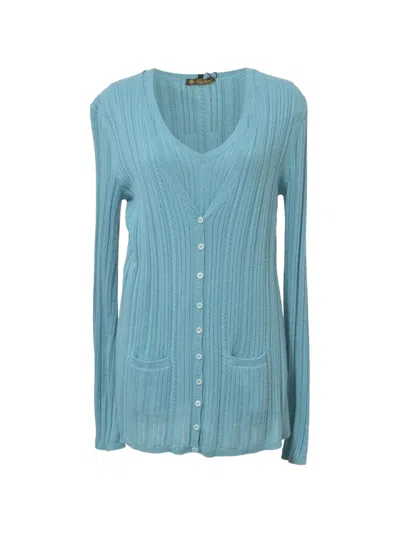 Pre-owned Loro Piana Button-down Cardigan Set In Blue